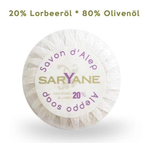 Original Aleppo Seife 80/20 Olivenöl-Lorbeeröl Saryane 100gr