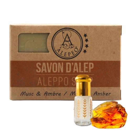 Aleppo soap amber musk Alepeo scented soap 100gr
